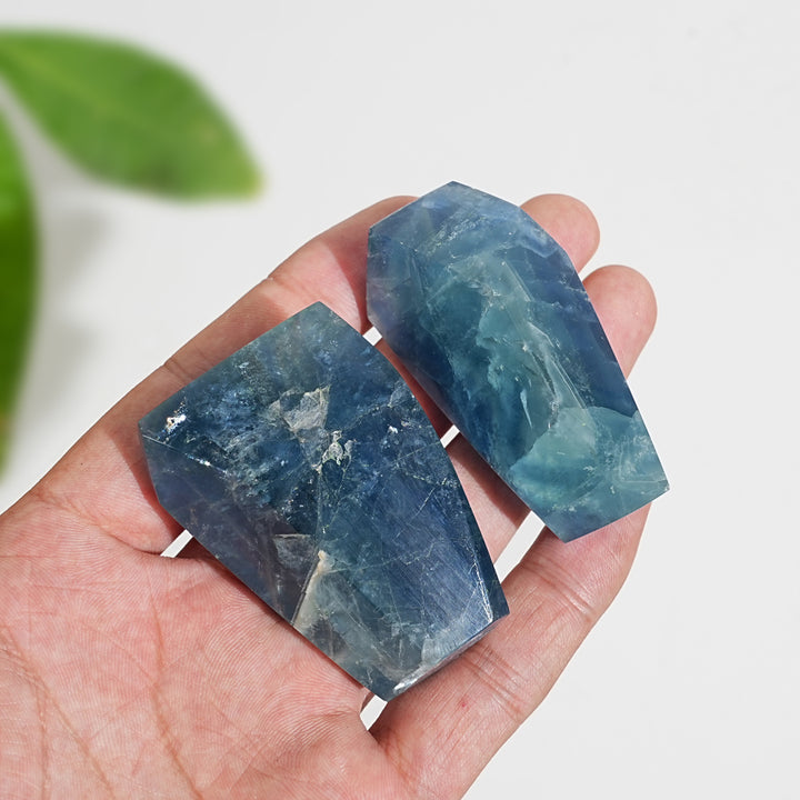 Natural Crystal Exquisite Blue Fluorite Freeform