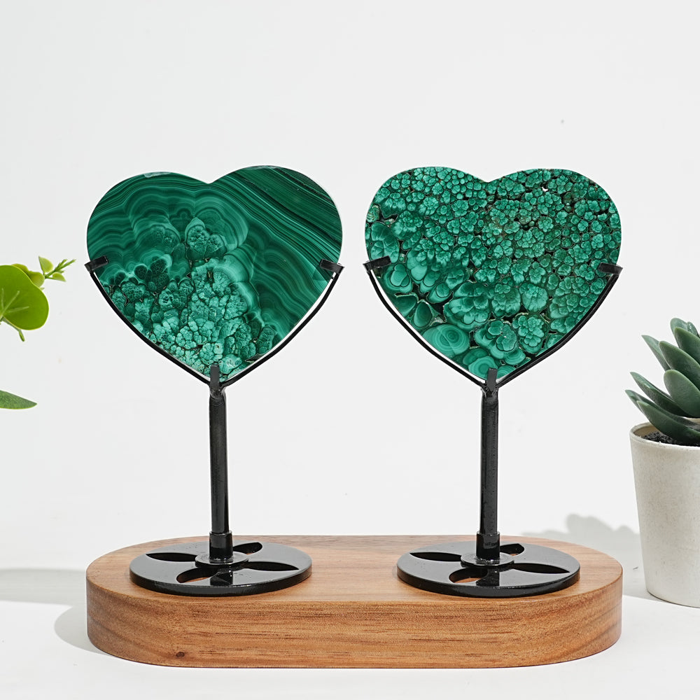 Unique,Natural Crystal Malachite Heart