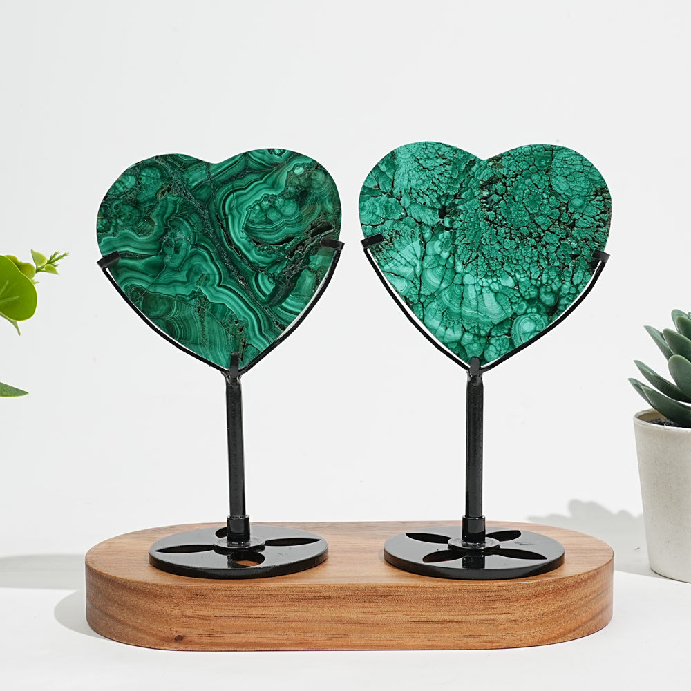 Unique,Natural Crystal Malachite Heart