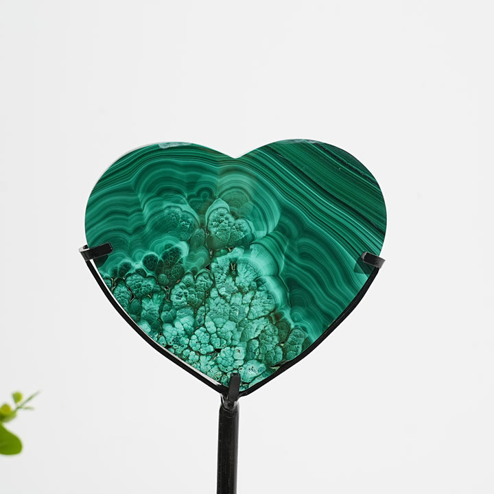 Unique,Natural Crystal Malachite Heart
