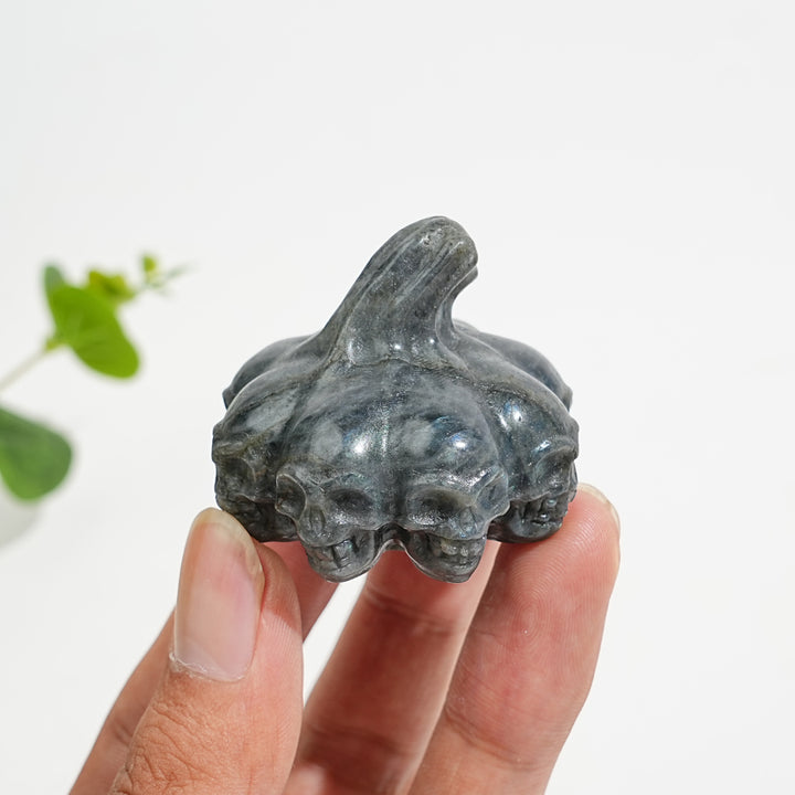 A Slightly Imperfect Natural Crystal Carving Labradorite Pumpkin Skull