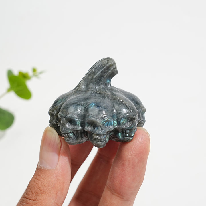 A Slightly Imperfect Natural Crystal Carving Labradorite Pumpkin Skull