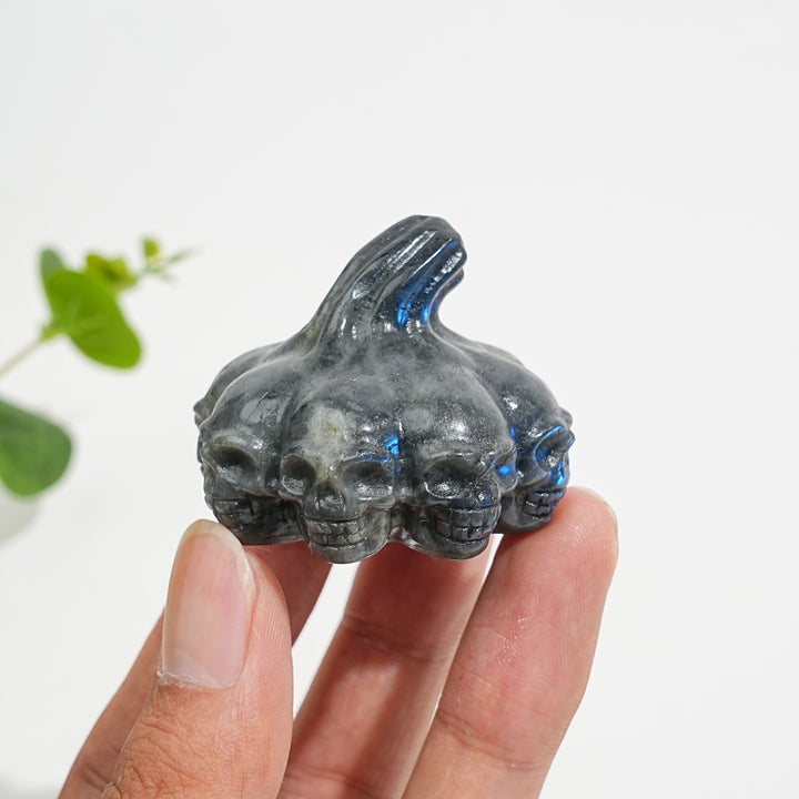 A Slightly Imperfect Natural Crystal Carving Labradorite Pumpkin Skull