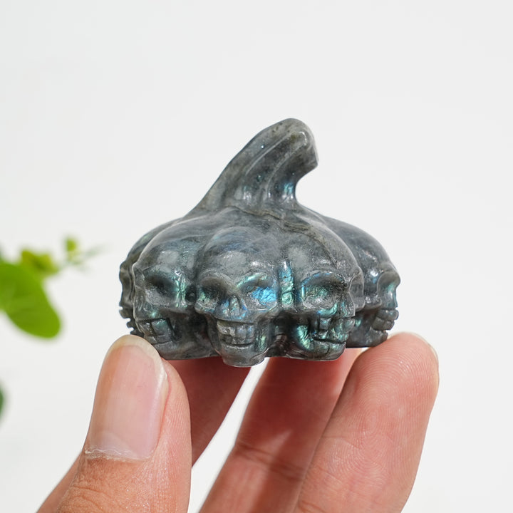 A Slightly Imperfect Natural Crystal Carving Labradorite Pumpkin Skull