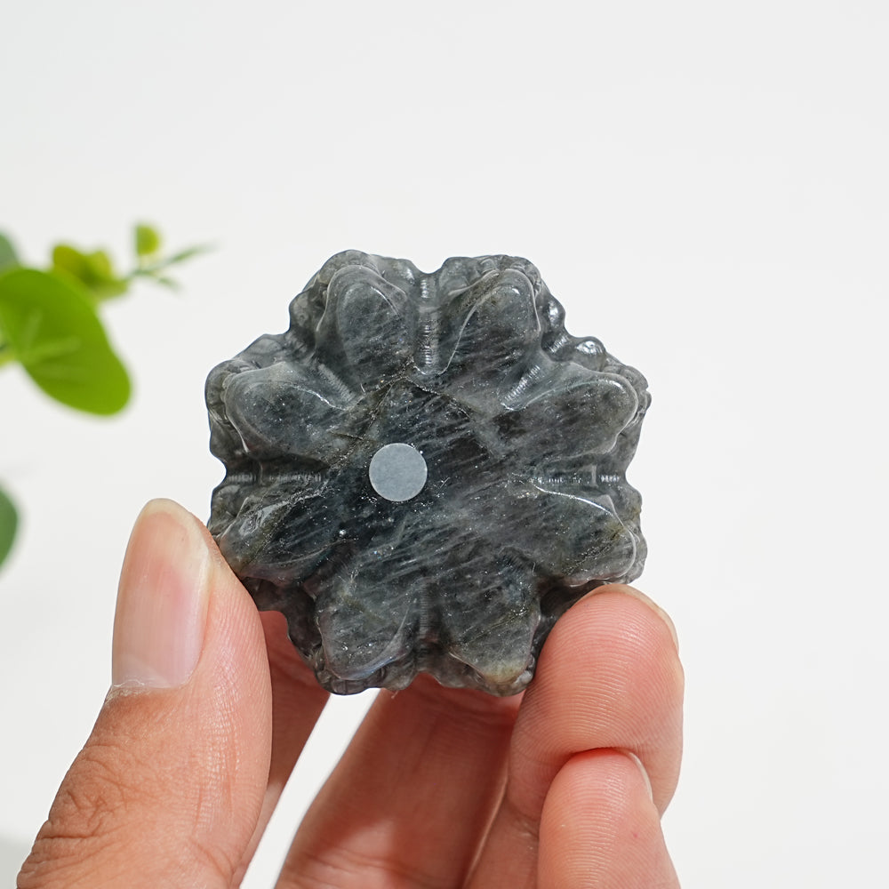 A Slightly Imperfect Natural Crystal Carving Labradorite Pumpkin Skull