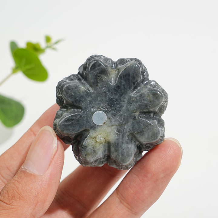 A Slightly Imperfect Natural Crystal Carving Labradorite Pumpkin Skull