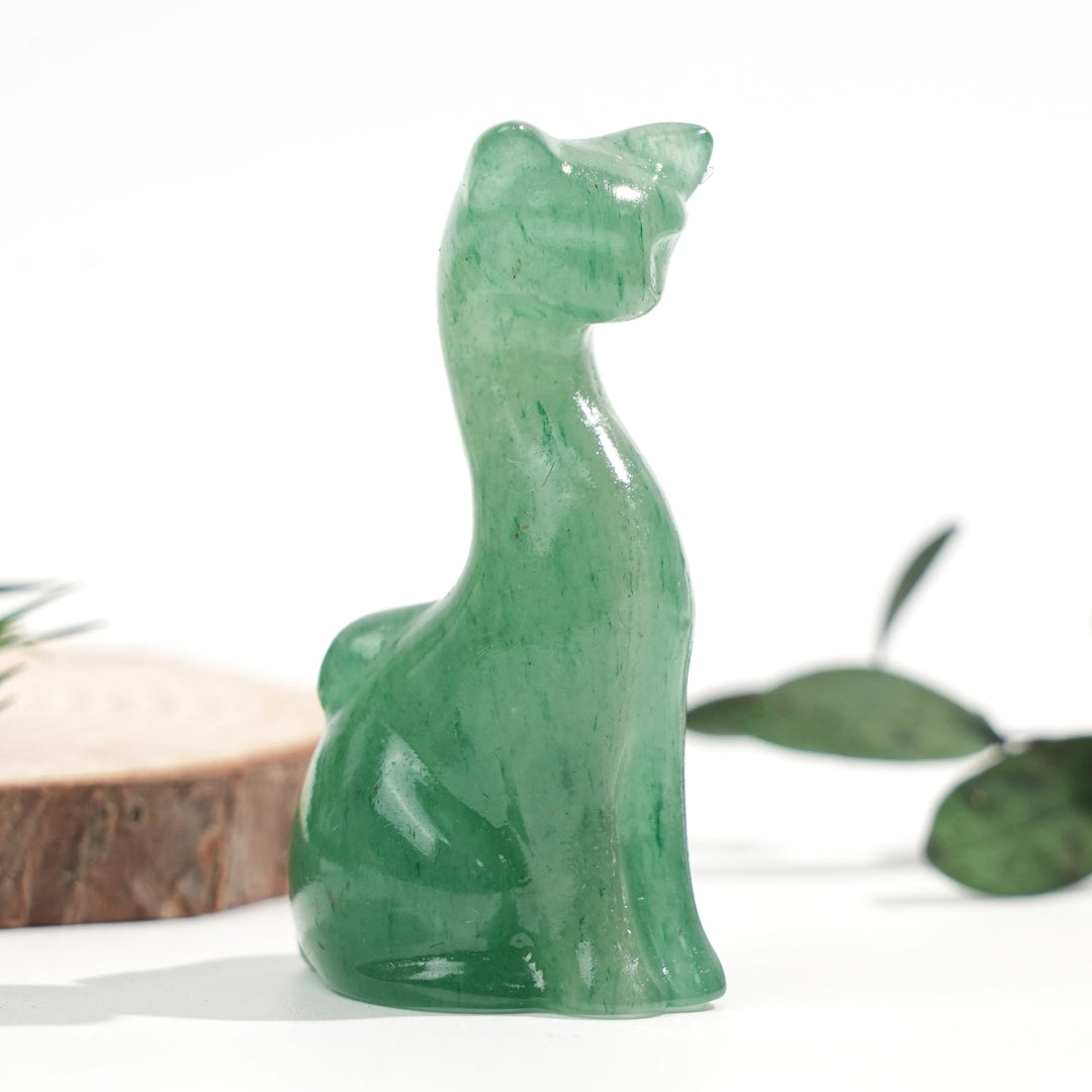 Natural Crystal Carving Slender Cat