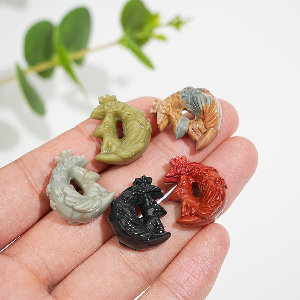 Natural Crystal Alashan Moon Fox Mini Carving