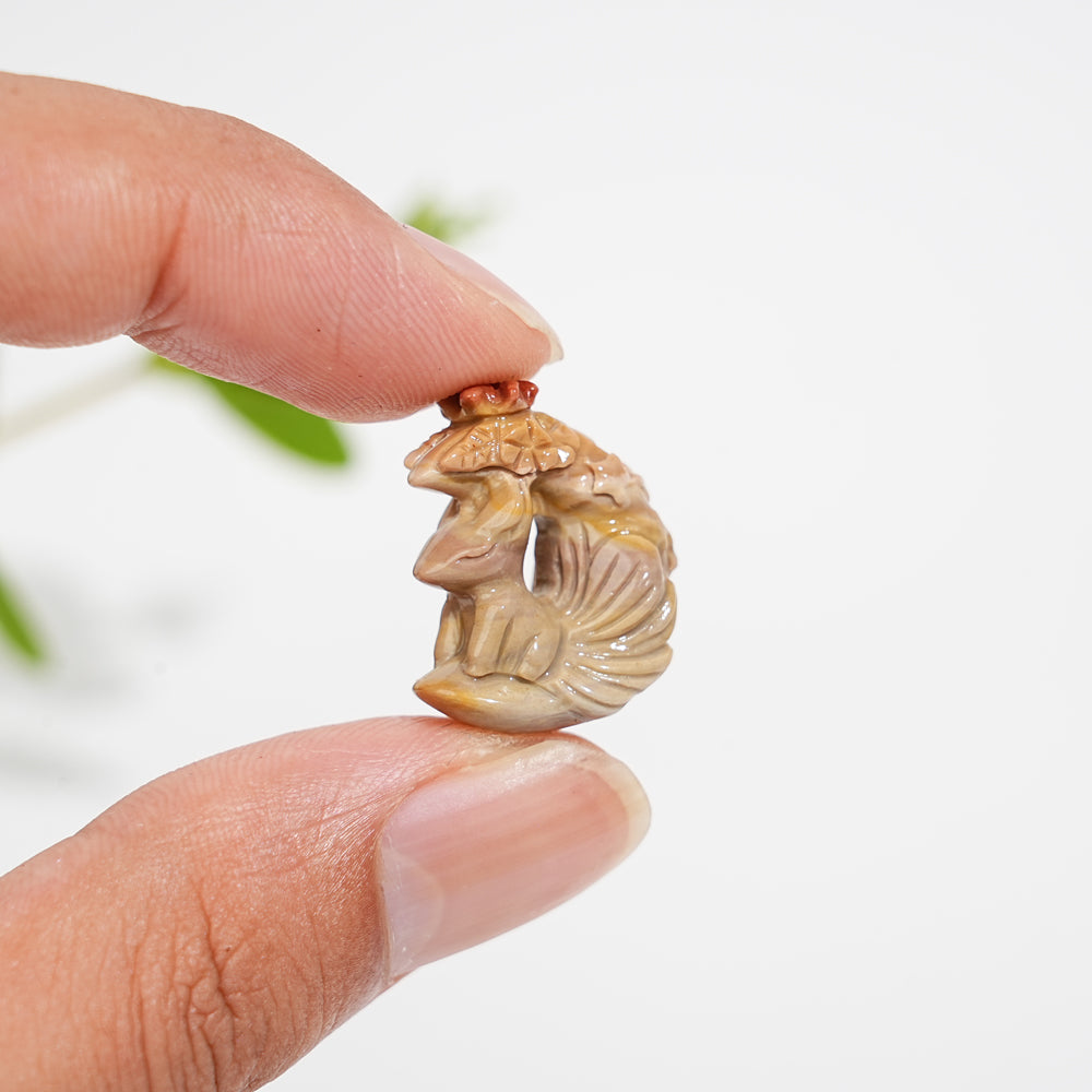 Natural Crystal Alashan Moon Fox Mini Carving