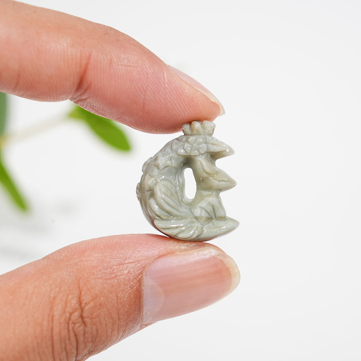 Natural Crystal Alashan Moon Fox Mini Carving