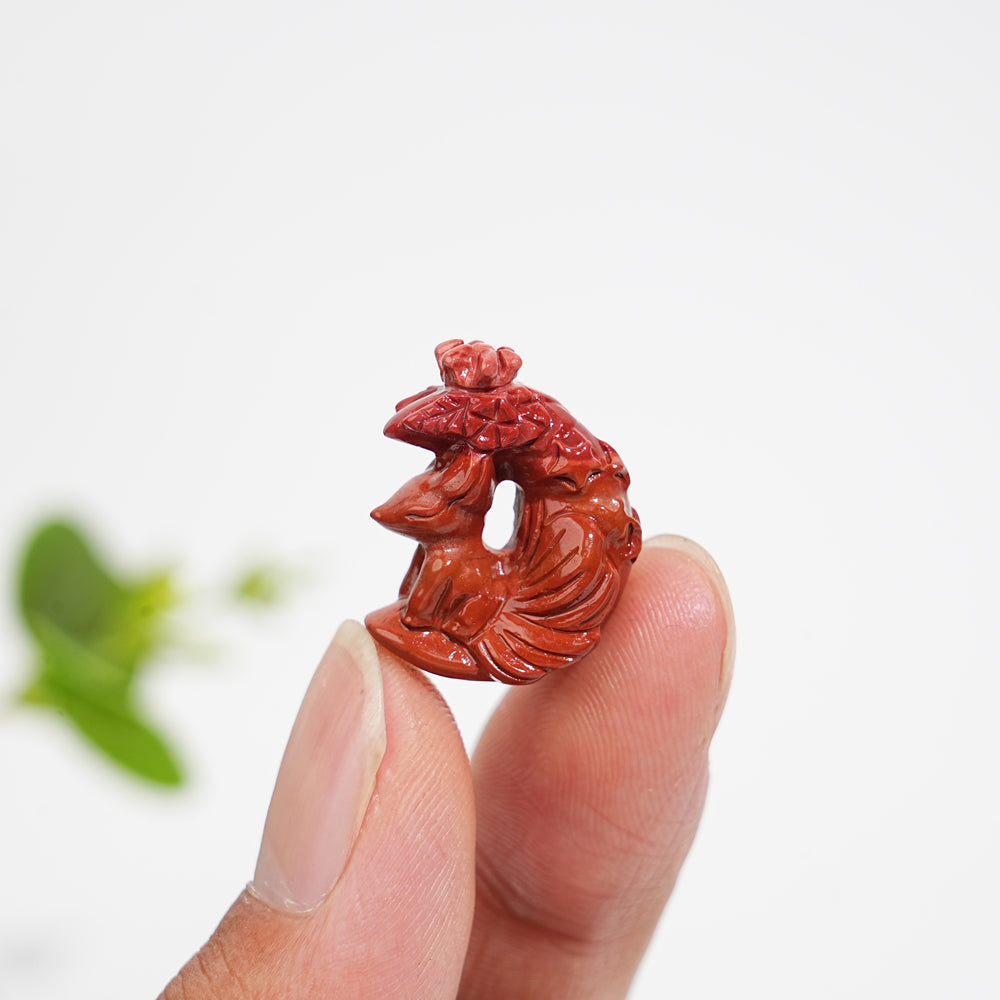 Natural Crystal Alashan Moon Fox Mini Carving