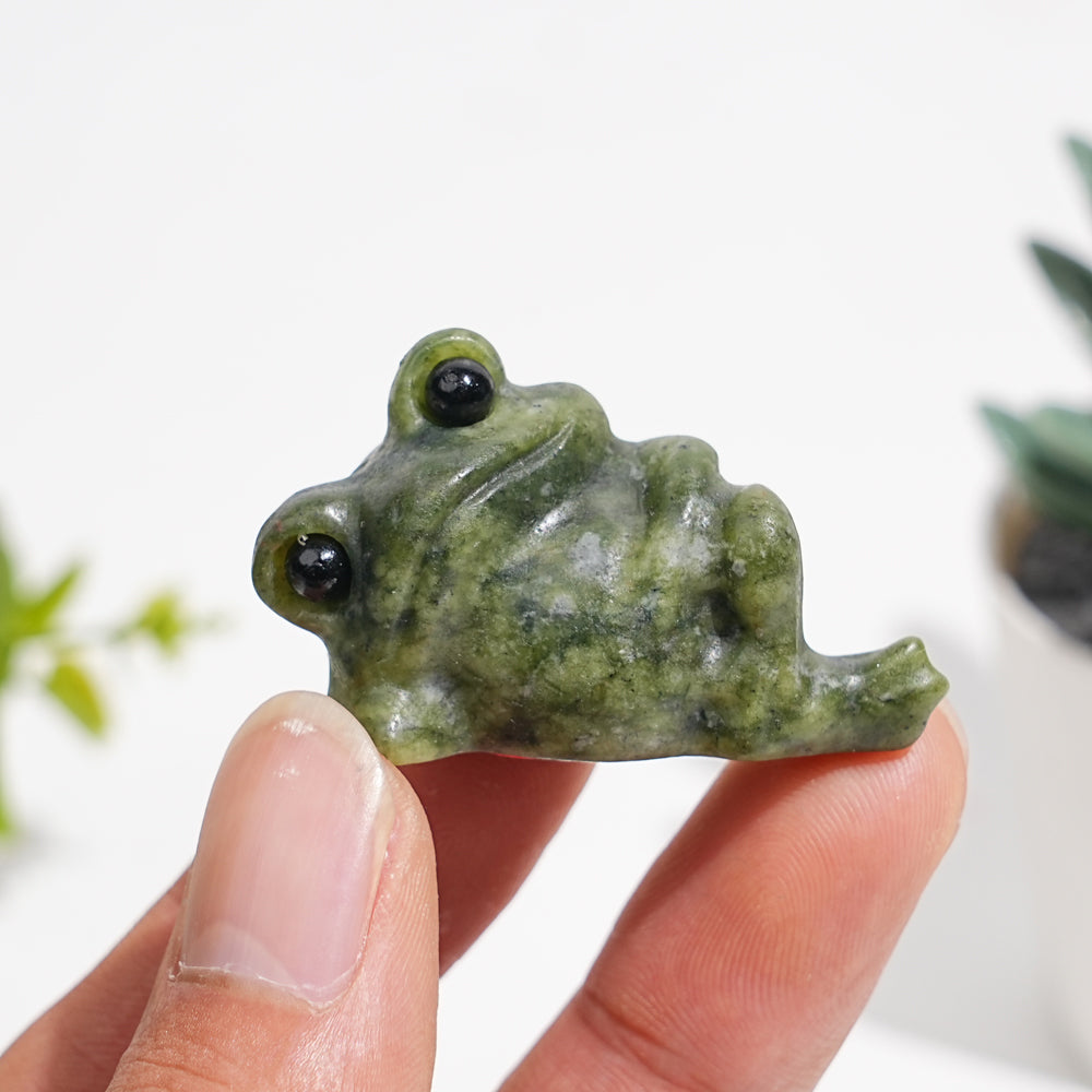 Natural Crystal Cute Frog Carving