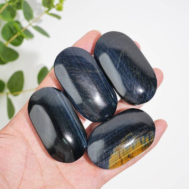 Natural Crystal Confident Blue Tiger Eye Palm Stone