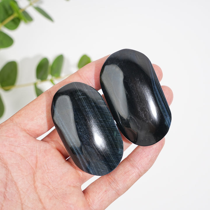 Natural Crystal Confident Blue Tiger Eye Palm Stone
