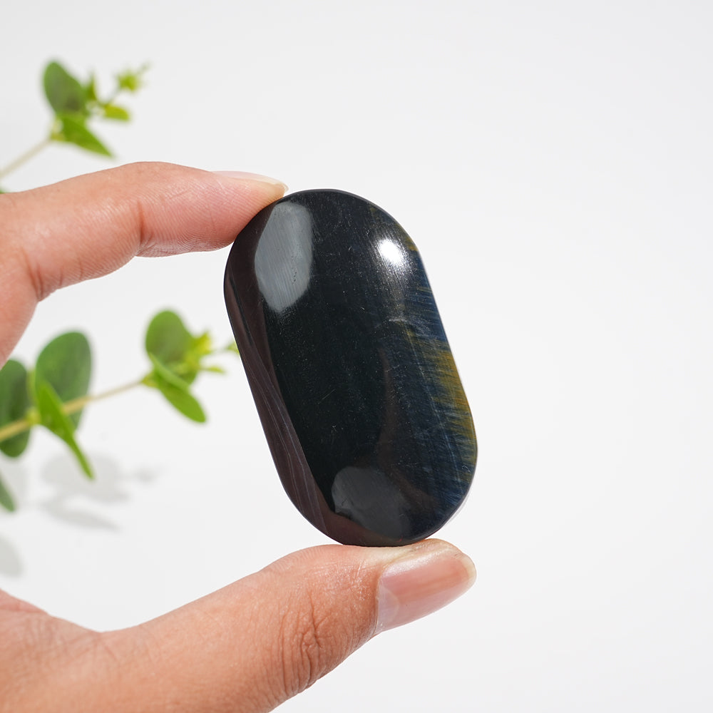 Natural Crystal Confident Blue Tiger Eye Palm Stone