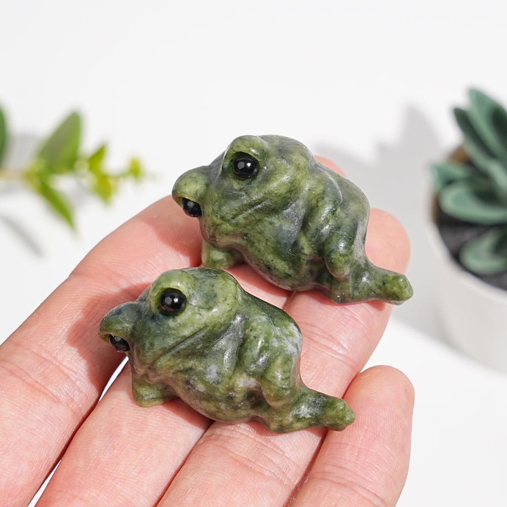 Natural Crystal Cute Frog Carving