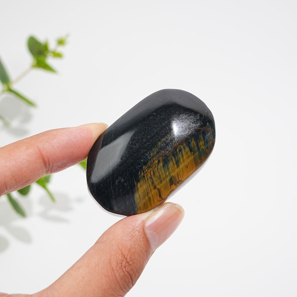 Natural Crystal Confident Blue Tiger Eye Palm Stone