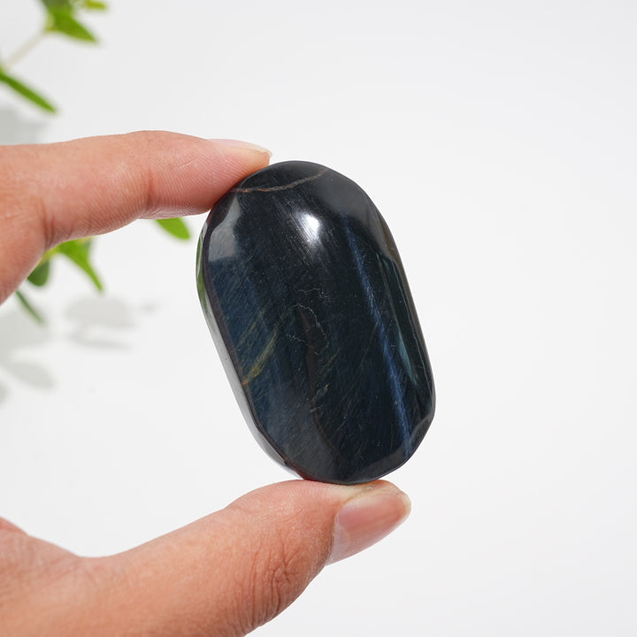 Natural Crystal Confident Blue Tiger Eye Palm Stone