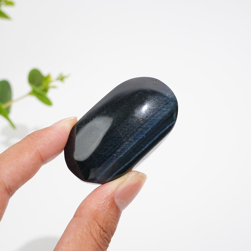 Natural Crystal Confident Blue Tiger Eye Palm Stone