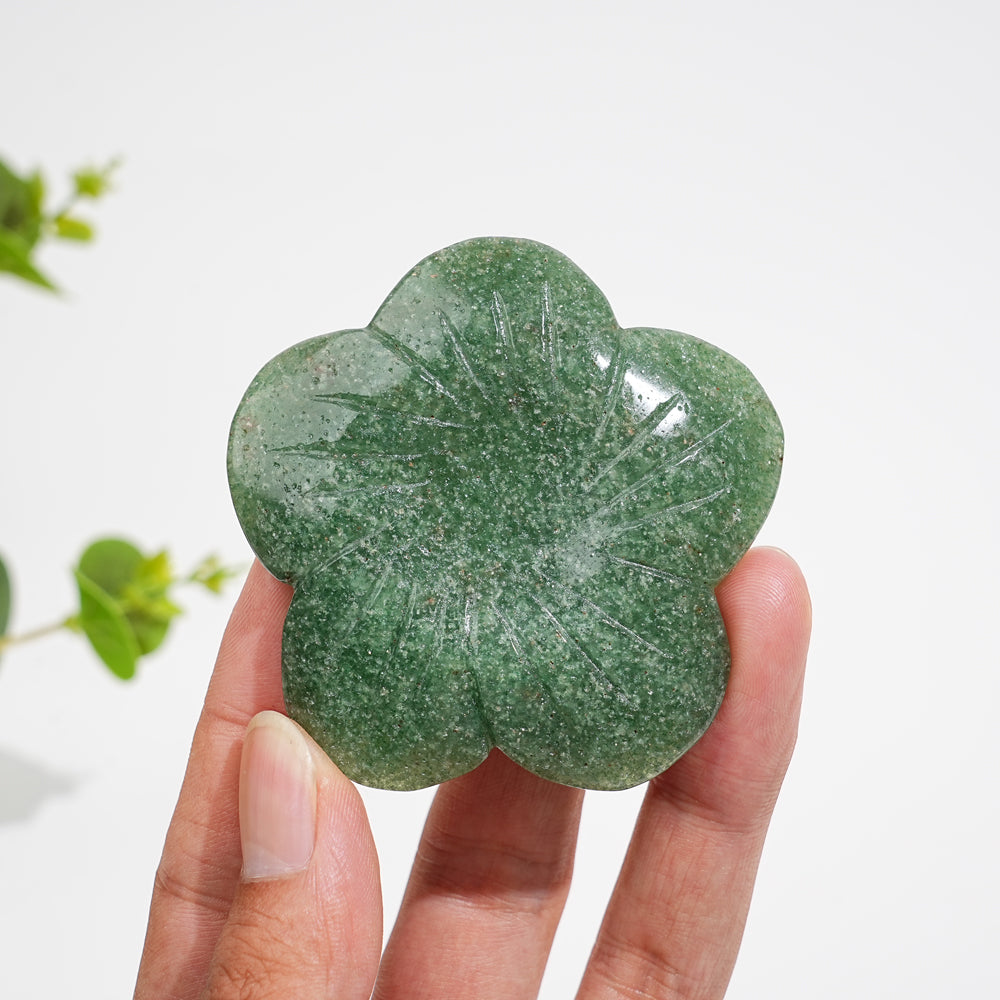 Natural Crystal Peach Blossom Sphere Holder Carving