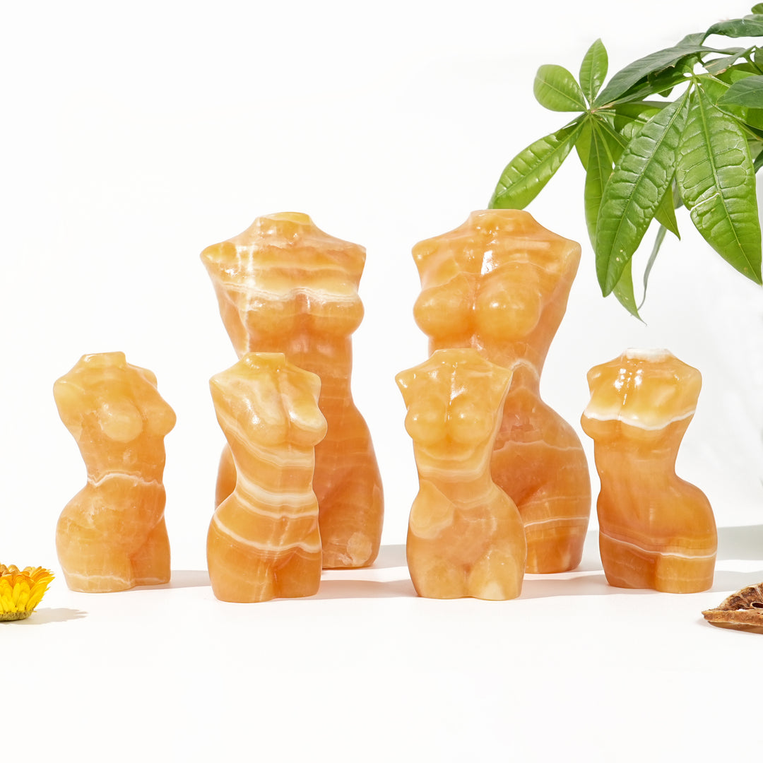 Natural Yellow Calcite Goddess Model