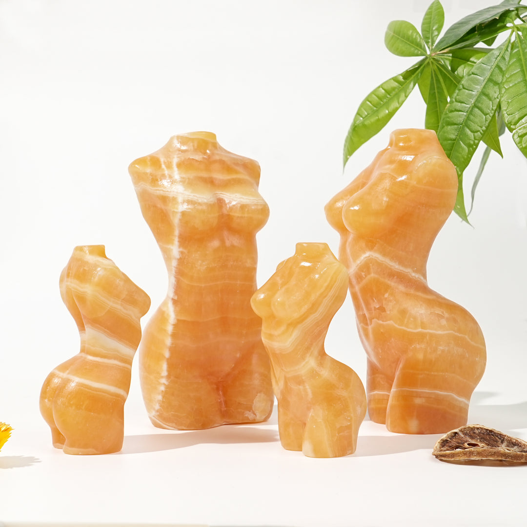 Natural Yellow Calcite Goddess Model