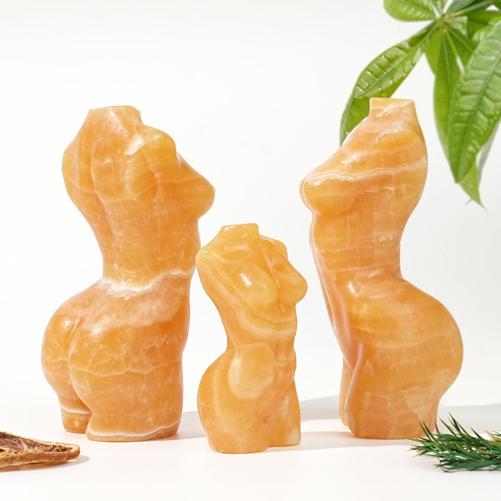 Natural Yellow Calcite Goddess Model