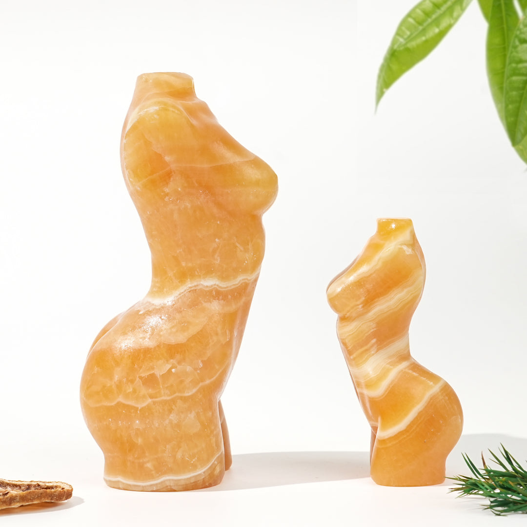 Natural Yellow Calcite Goddess Model