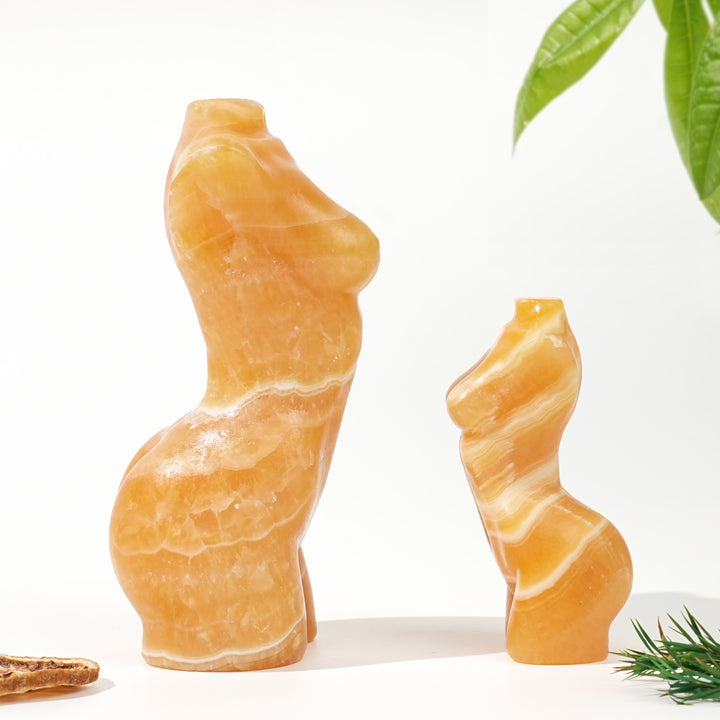 Natural Yellow Calcite Goddess Model