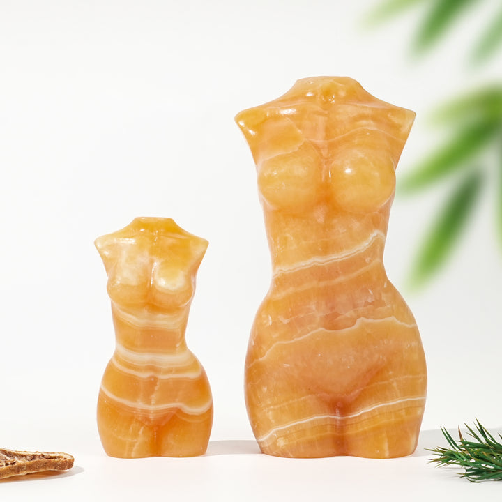 Natural Yellow Calcite Goddess Model