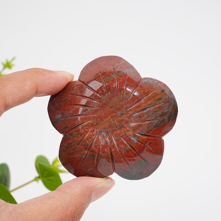 Natural Crystal Peach Blossom Sphere Holder Carving