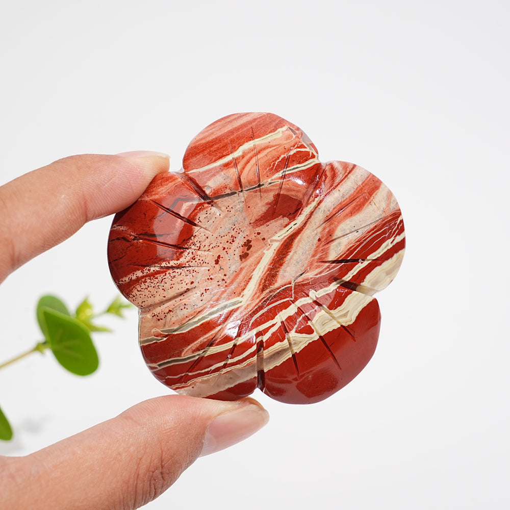 Natural Crystal Peach Blossom Sphere Holder Carving