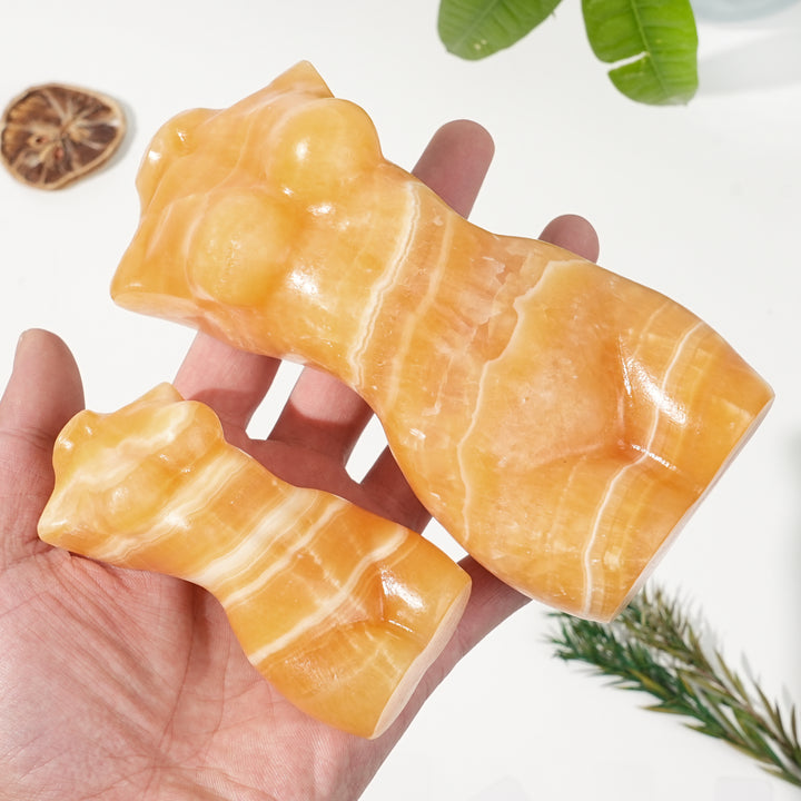 Natural Yellow Calcite Goddess Model