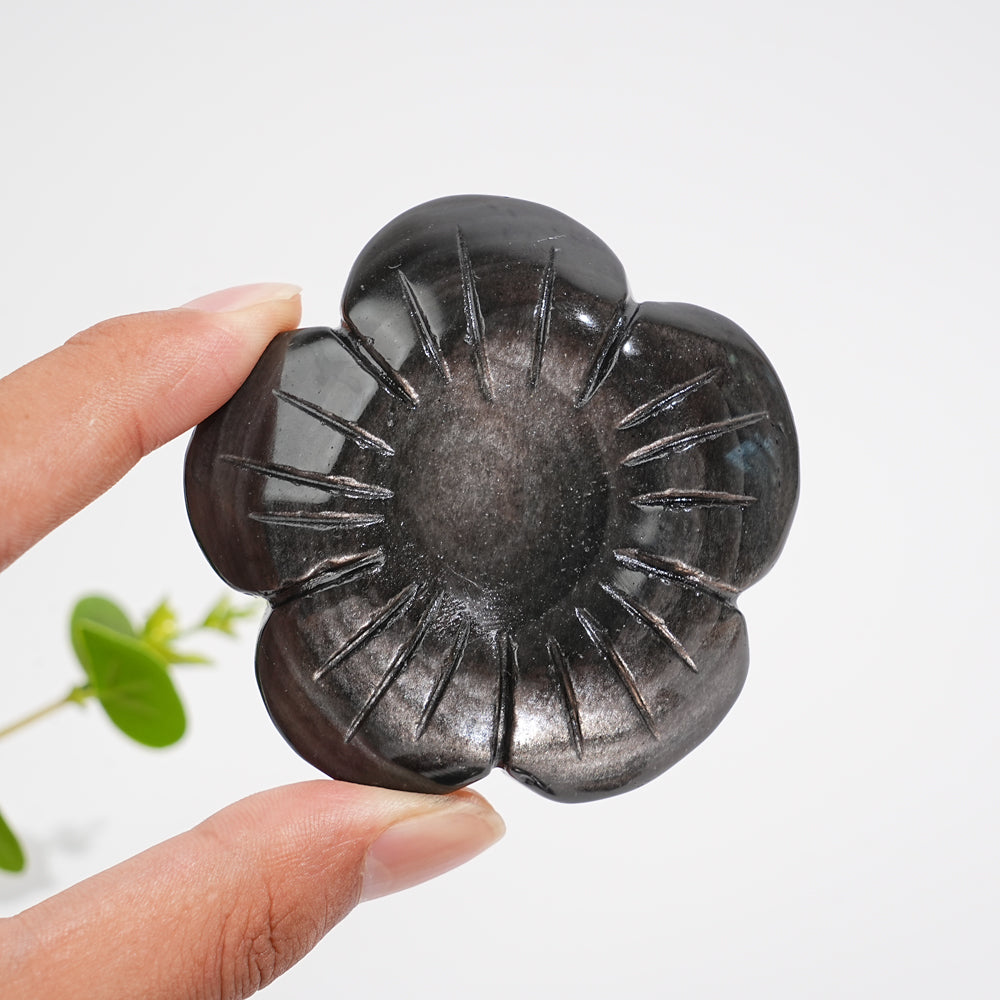 Natural Crystal Peach Blossom Sphere Holder Carving
