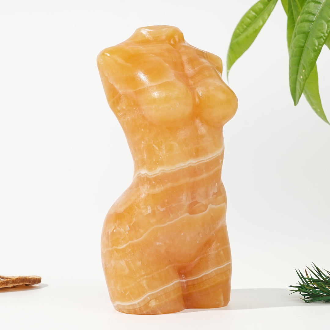 Natural Yellow Calcite Goddess Model