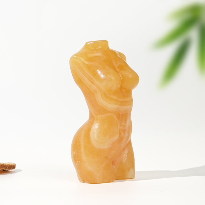 Natural Yellow Calcite Goddess Model