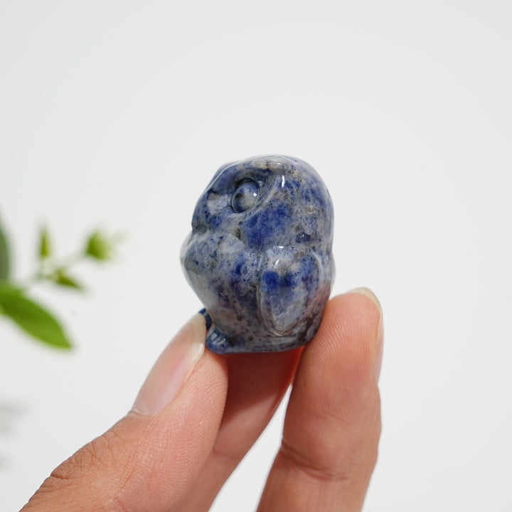 Natural Crystal Carving Mini Cute Chubby Owl