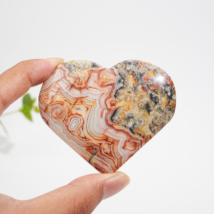Natural Crystal Crazy Agate Large Heart