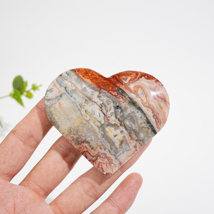Natural Crystal Crazy Agate Large Heart