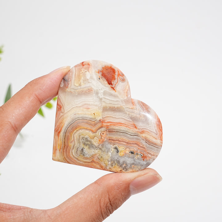 Natural Crystal Crazy Agate Large Heart