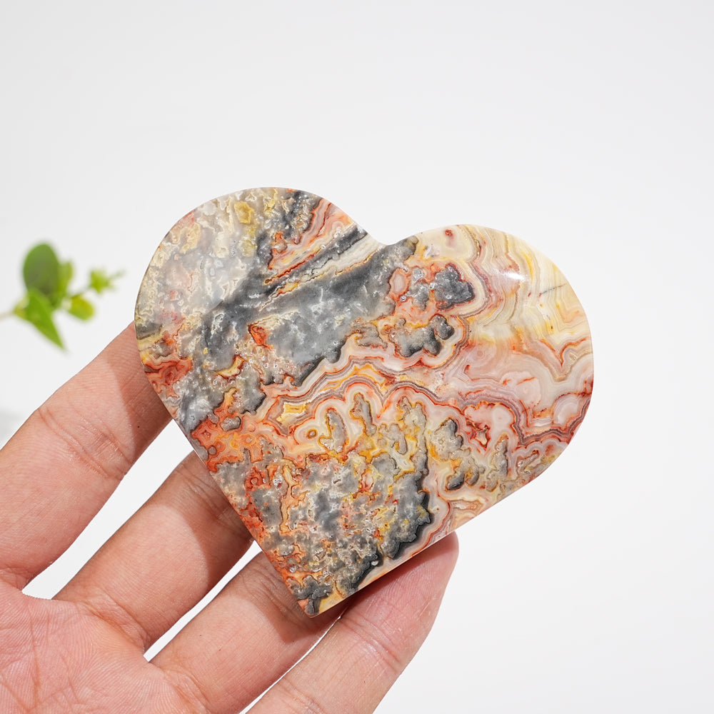 Natural Crystal Crazy Agate Large Heart