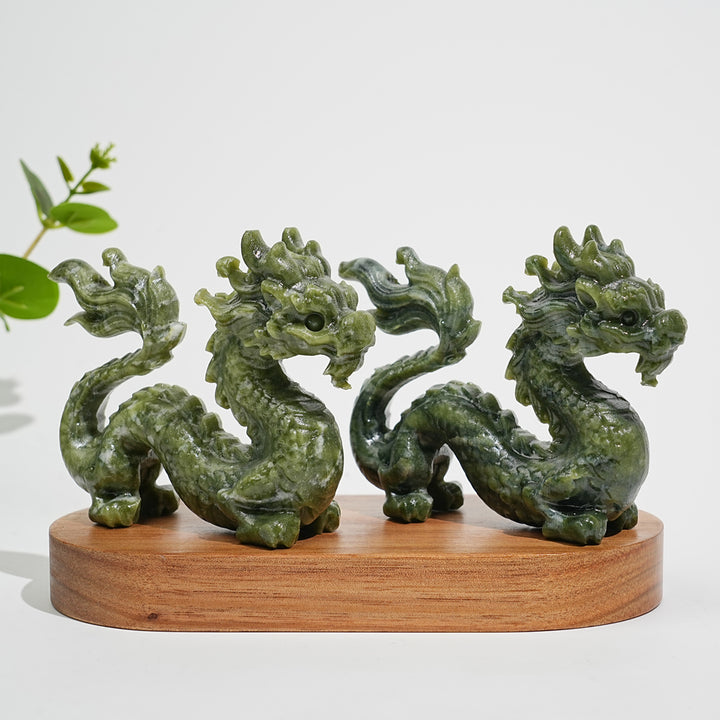 Natural Crystal Serpentine Chinese Dragon