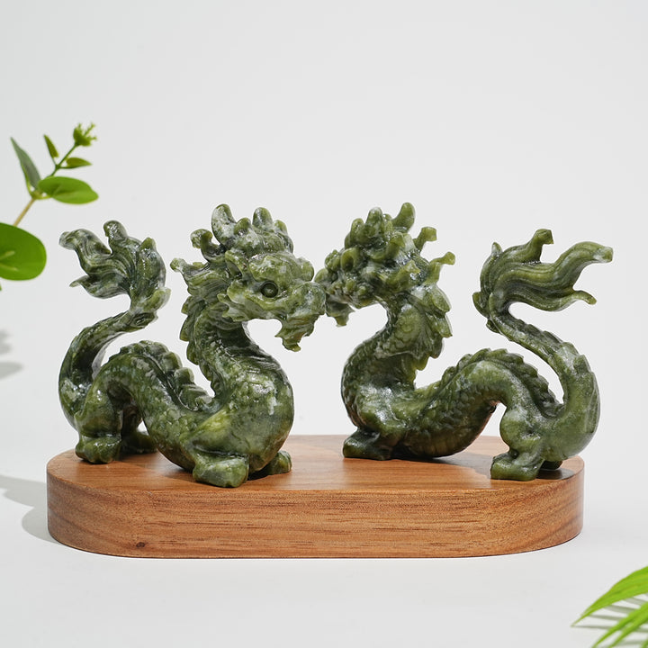 Natural Crystal Serpentine Chinese Dragon