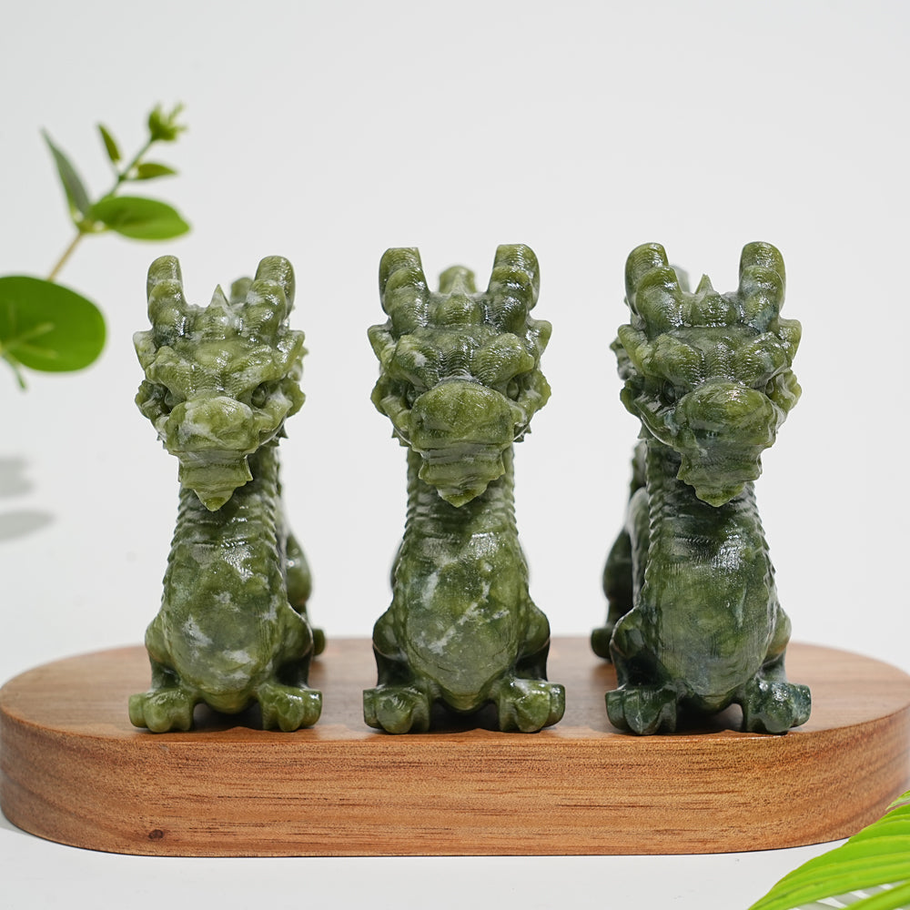 Natural Crystal Serpentine Chinese Dragon