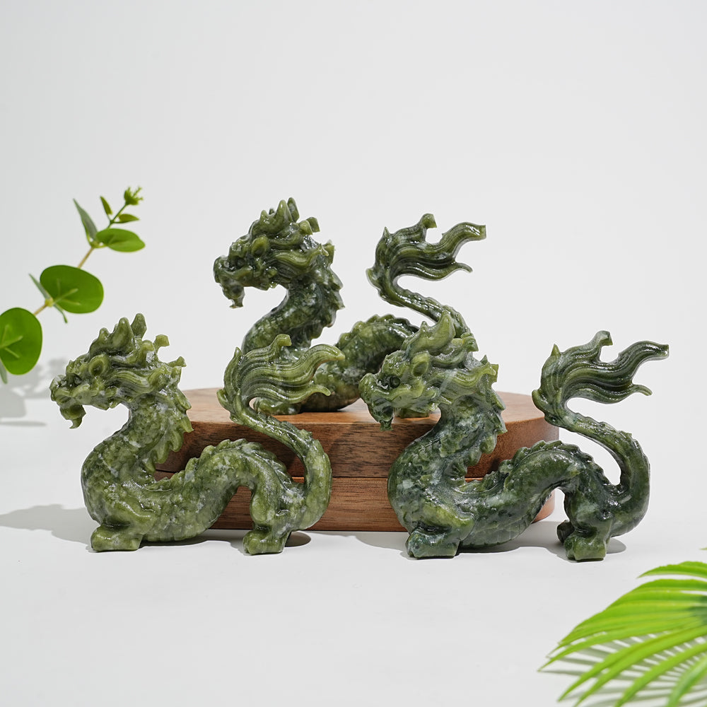 Natural Crystal Serpentine Chinese Dragon