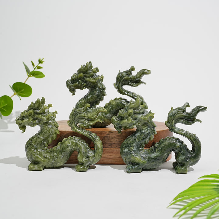 Natural Crystal Serpentine Chinese Dragon