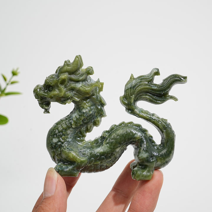 Natural Crystal Serpentine Chinese Dragon