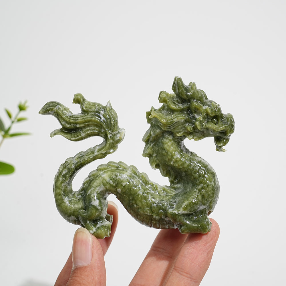 Natural Crystal Serpentine Chinese Dragon