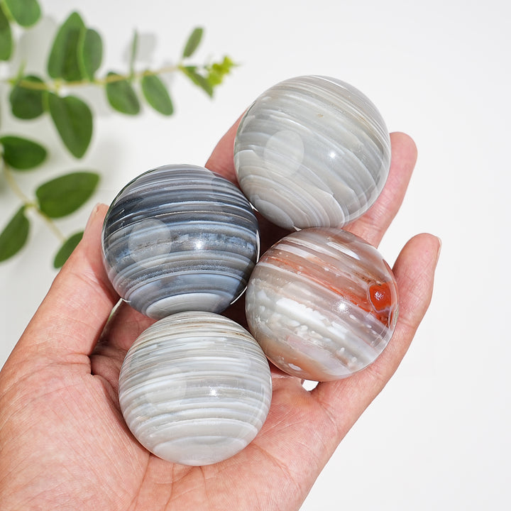 Natural Crystal Banded Agate Sphere