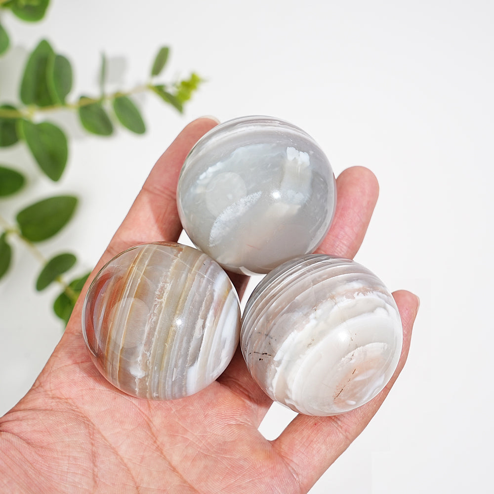Natural Crystal Banded Agate Sphere